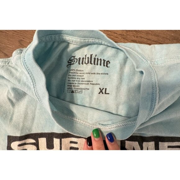 Sublime 40oz. to Freedom Tie Dye T-Shirt XL Blue Sun Graphic Band Tee Men - Picture 5 of 6